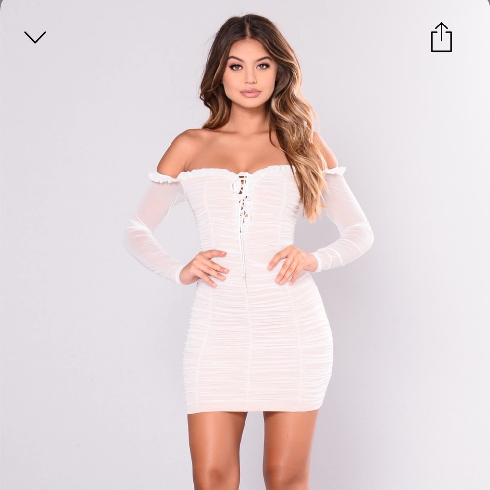 White Fashion Nova ‘Maura Mesh Dress’